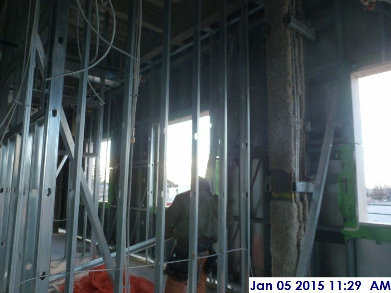 Installing Exterior metal framing at the 2nd floor Facing West